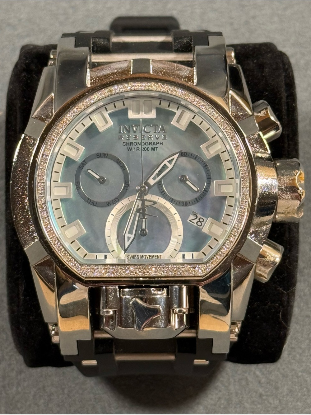Invicta Reserve 30871 Bolt Zeus Magnum Silver Watch with Mother-of-Pearl Dial